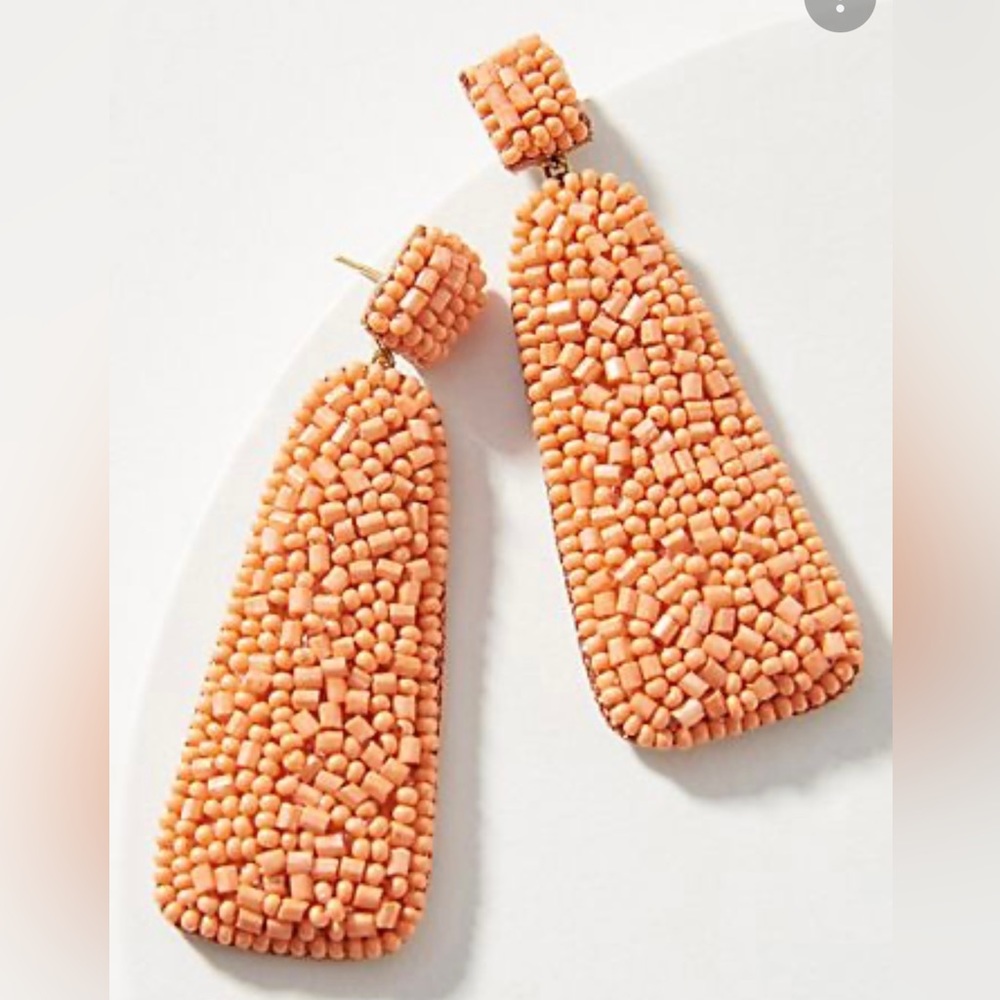 Anthropologie Coral Deepa Pop Drop Earrings